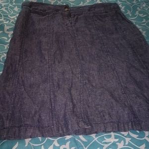 Denim colored linen skirt